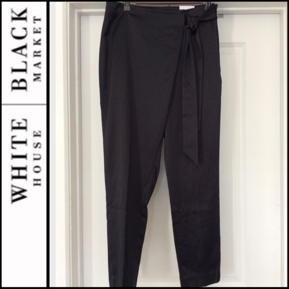 NWT WHBM Bow-Belt Satin Tapered Pants - Picture 6 of 11